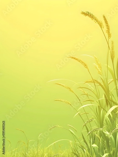 Fototapeta Captivating Wheat Field with Elegant 3D Gradient Background