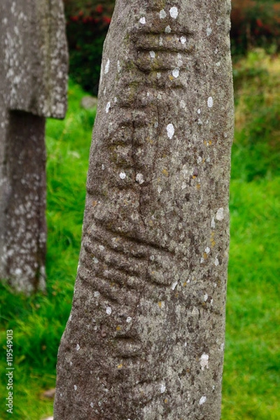 Fototapeta Ogham stone, Kilkalmedar, Ireland