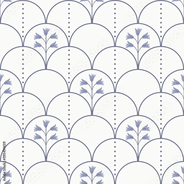 Fototapeta seamless pattern with flowers and dots