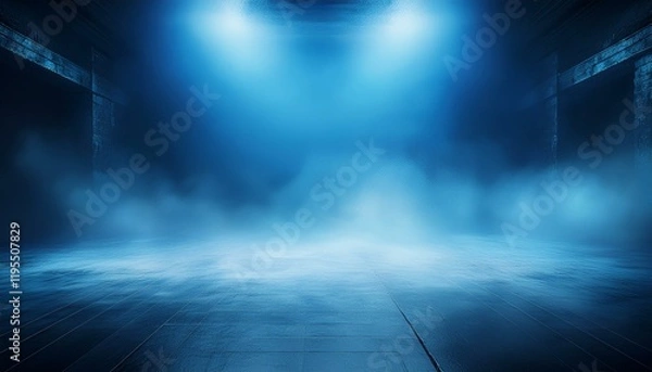 Fototapeta abstract blue mist studio background