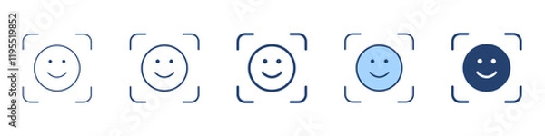 Fototapeta Face id icon Symbol set collection