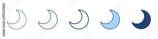 Fototapeta Half moon icon Symbol set collection