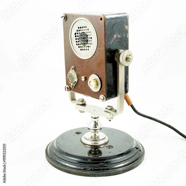 Obraz An old metal microphone, manufacturer unknown