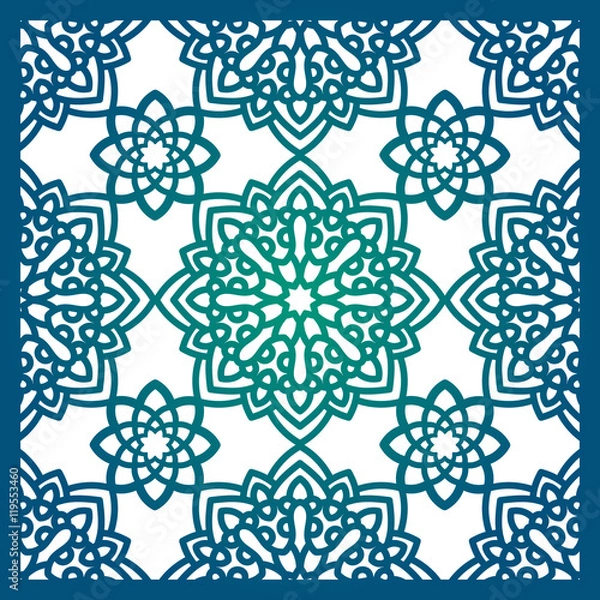 Obraz Square Pattern panel for laser cutting with mandalas.
