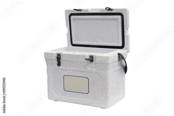 Fototapeta Refrigerator box isolated on a white background