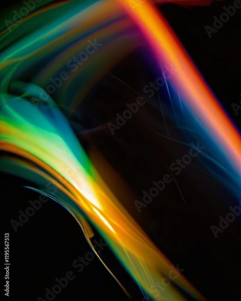 Fototapeta Colorful light flow with dynamic motion
