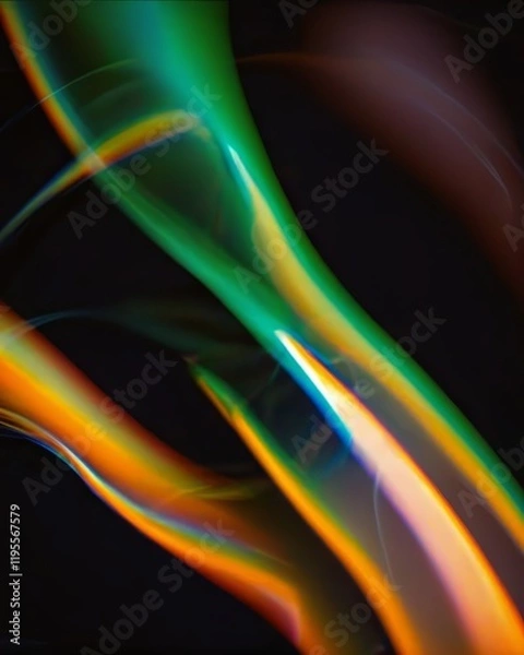 Fototapeta Digital vibrant wave on dark canvas