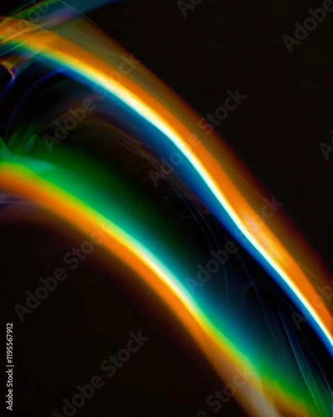 Fototapeta Digital vibrant wave on dark canvas