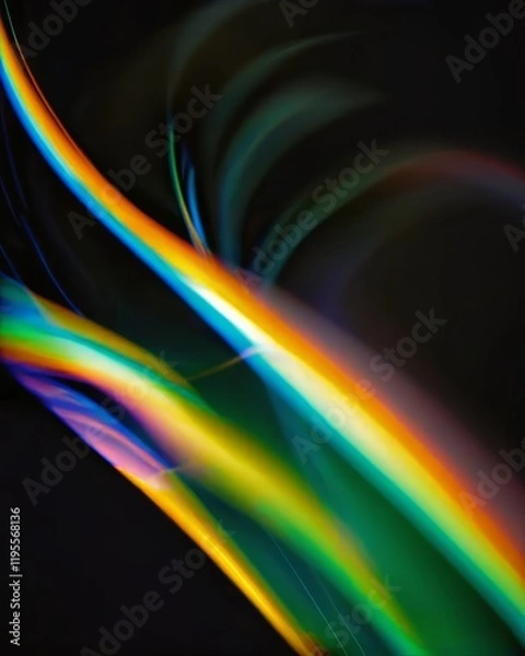 Fototapeta Digital vibrant wave on dark canvas