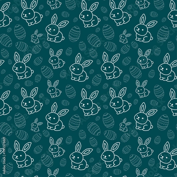 Fototapeta Easter seamless pattern on a colored background.
