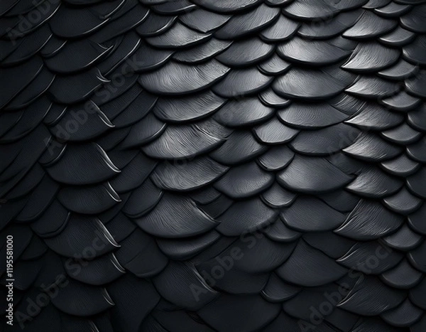 Obraz dragon scale texture dark abstract background 3d render
