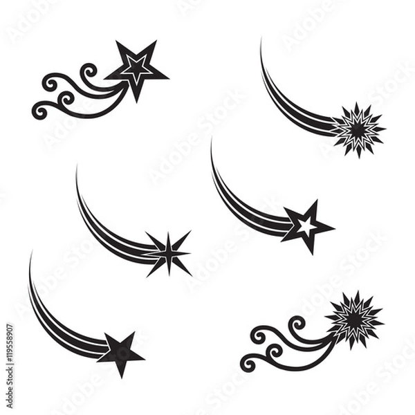 Fototapeta Falling stars vector set.