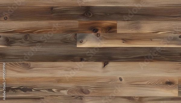 Fototapeta Rustic Wood Texture Floor with Detailed Grain and Natural Tones Tile Repetitive Pattern Texture