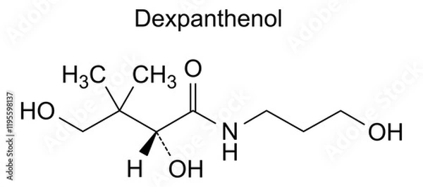 Fototapeta Chemical structure of dexpanthenol, drug substance