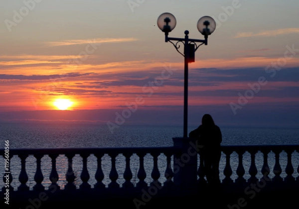 Obraz Photo of a beautiful unusual sunset