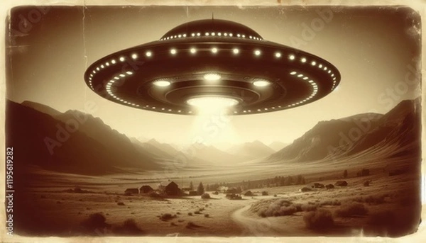 Obraz ufo in space content created with generative AI software.