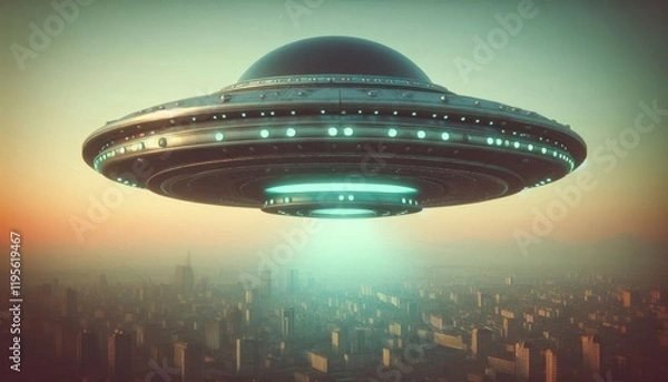 Fototapeta ufo in space content created with generative AI software.