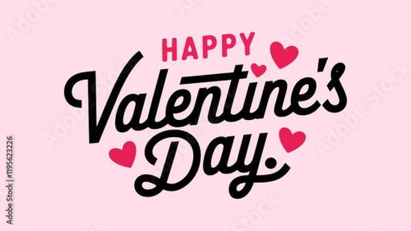 Fototapeta Valentine's Day poster or banner on a black and white background, Valentine's Day Minimal Heart Design Card, Abstract happy valentines day logo, happy valentines day , love vector logo design