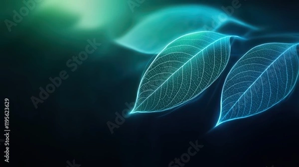 Fototapeta Exploring vibrant green leaves nature's palette digital art abstract environment close-up view serenity concept