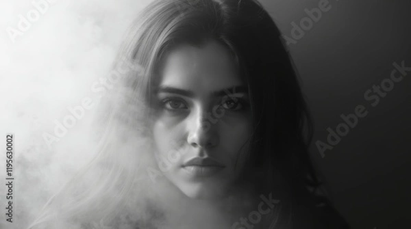 Fototapeta Mysterious Portrait in Mist