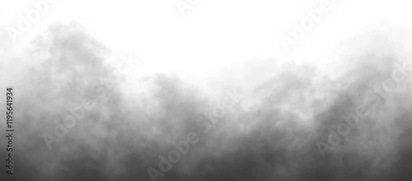 Fototapeta dark fog or smoke effect isolated on transparent white background. Steam explosion special effect. Effective texture of steam, fog, smoke png. Design elements
