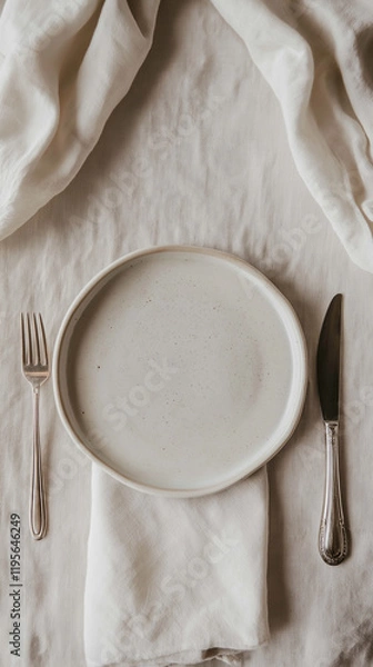 Fototapeta Elegance on the Table: Minimalist Dining Setting