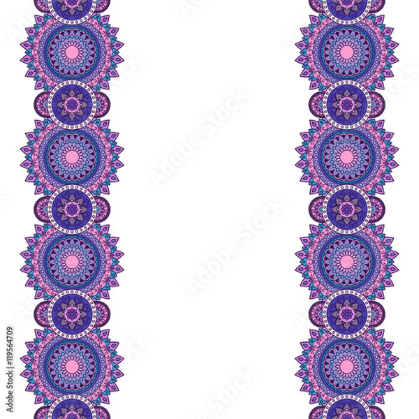 Obraz Doodle ornate floral borders, horizontal format. Vector illustra