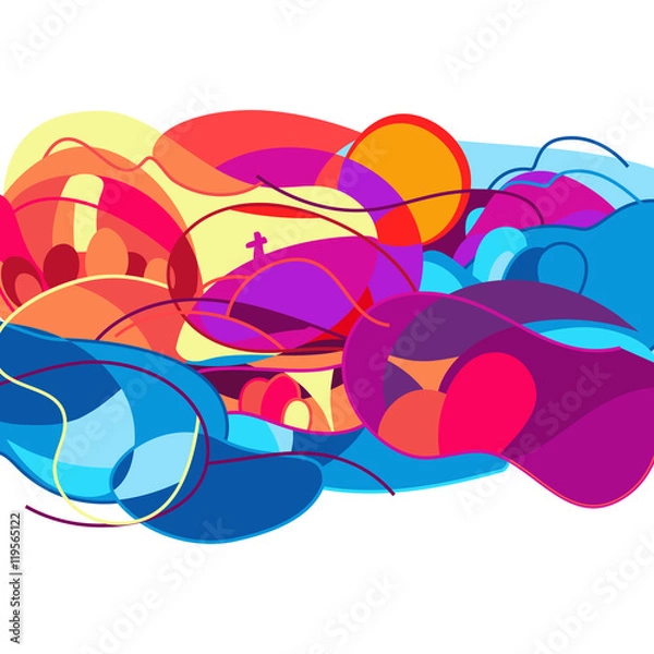 Obraz abstract artistic colorful circle explode vector illustration.