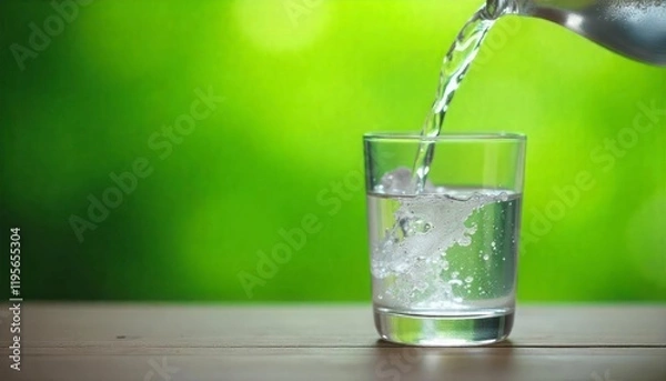 Fototapeta water pouring into glass