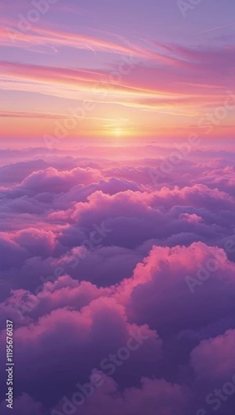 Obraz A Breathtaking Ethereal Horizon is Set Aflame with Soft Pastels and Golden Hues, Creating a Tranquil and Dreamlike Scene – Perfect Aesthetic Wallpaper for Mobile, Inspiring Calm and Wonder