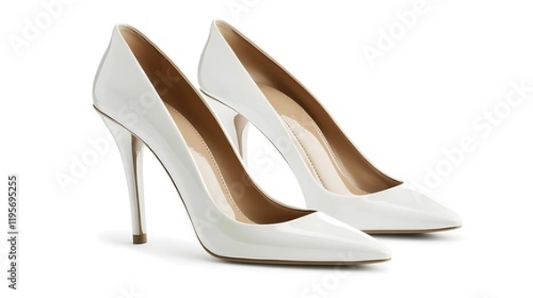 Obraz A pair of elegant high heels placed on a white background, emphasizing their stylish design