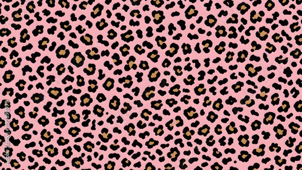 Obraz Leopard pink background pattern, animal skin design