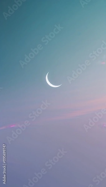 Fototapeta A Serene and Dreamy Sky with a Soft Ombre Transition from Pink to Blue - Aesthetic Wallpaper for Mobile Ethereal Soft Pastel Gradient Blending Gen