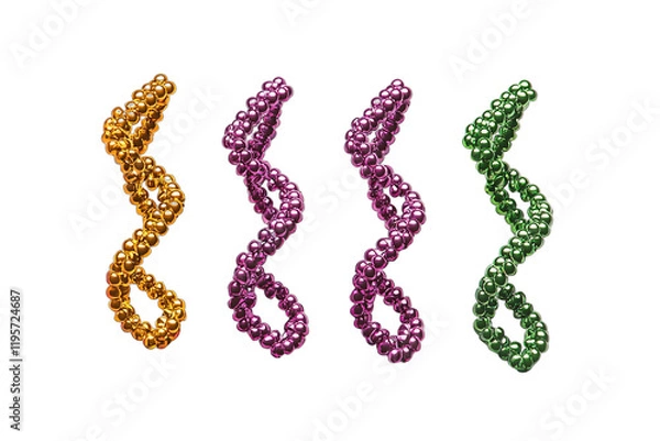 Fototapeta necklace in the shape of letters and numbers with crystals and beads PNG image, PNG file, Generative art.