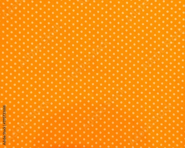 Obraz Full frame close-up of orange and yellow polka dot fabric