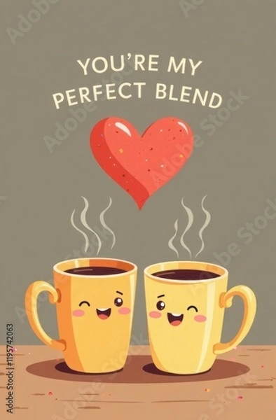 Obraz cartoon coffee couple