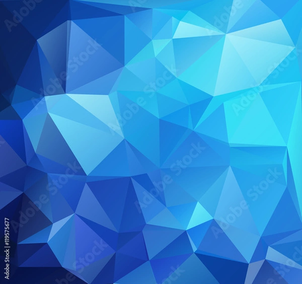 Obraz Blue Polygonal Mosaic Background, Creative Design Templates