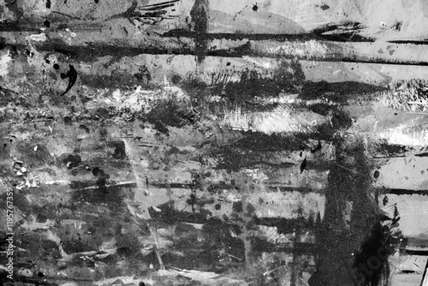 Obraz Abstract brushstroke composition in black and grey