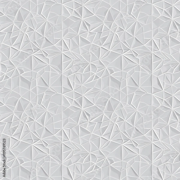 Fototapeta Geometric Gray 3D Polygon Seamless Pattern