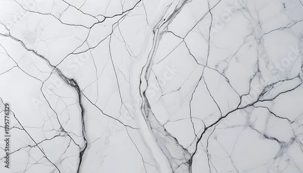 Fototapeta Elegant White Marble Texture with Intricate Veins