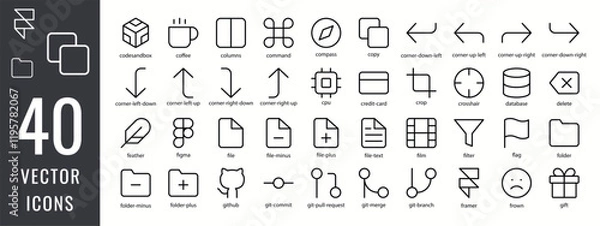 Fototapeta Digital network icon set. Line icons about social media, Contains, network, digital marketing, internet and more. Editable vector stroke icon for others design.