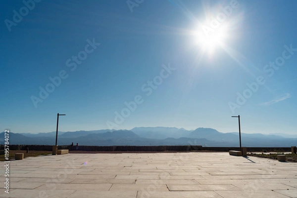 Fototapeta Large esplanade in the city of Ubeda illuminated by the sun