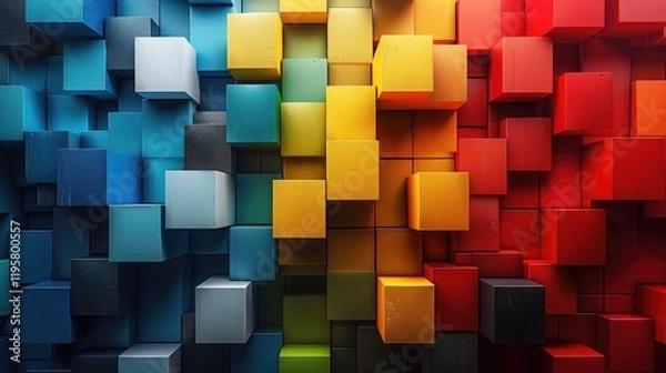 Fototapeta Abstract cubed colorful background