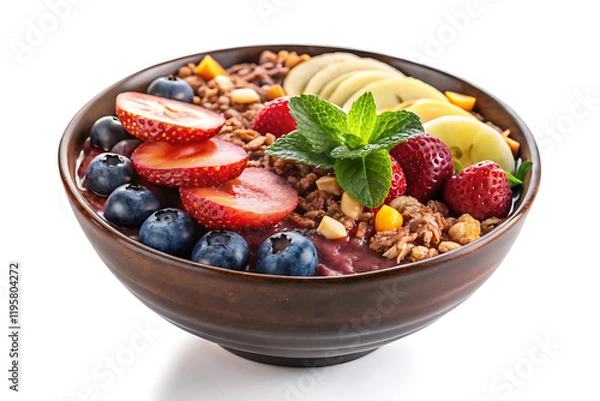 Fototapeta bowl of muesli with berries