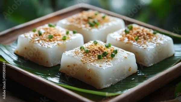 Fototapeta Vietnamese Bánh Giò with Sesame and Scallions