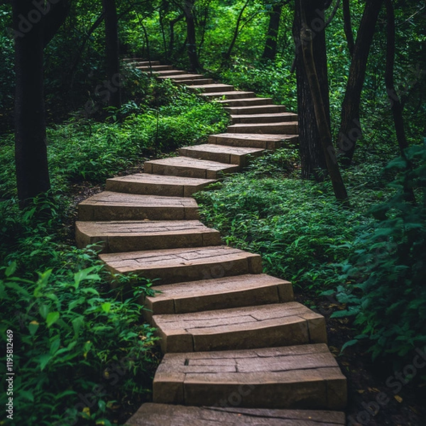 Obraz stairs in the forest