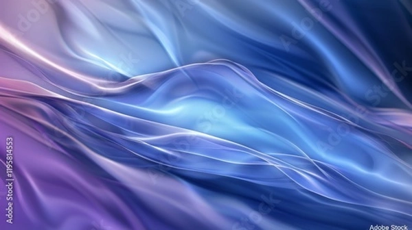 Fototapeta Abstract fluid iridescent holographic neon curved wave in motion colorful background 3d render. Gradient design element for backgrounds, banners, wallpapers, posters and covers