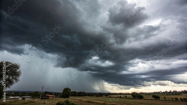 Obraz Nubes cargadas anunciando lluvia, clima nublado e intenso