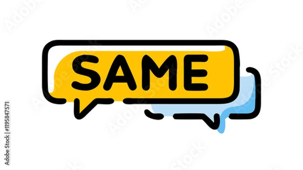 Fototapeta Same speech bubble icon, minimalist yellow text