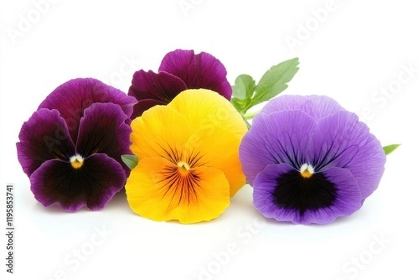 Fototapeta Three Pansies Close Up